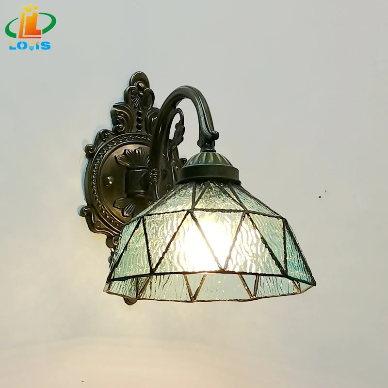 applique murale style tiffany en verre lumineux décoratif - vue 4 sur 6