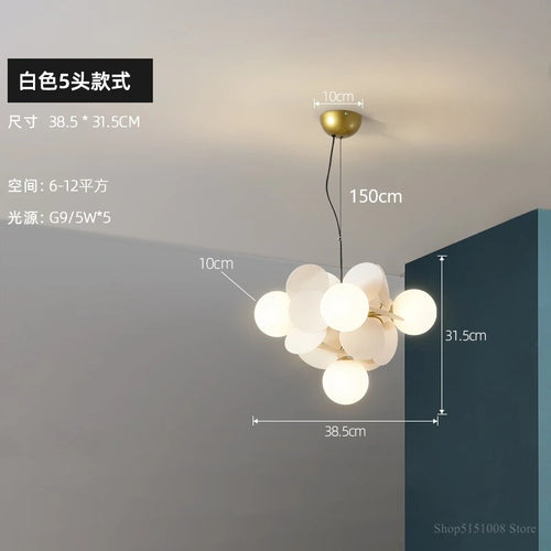 LED-Pendelleuchte im nordischen Design mit dekorativen Blumen aus Acryl - vue 21 sur 24