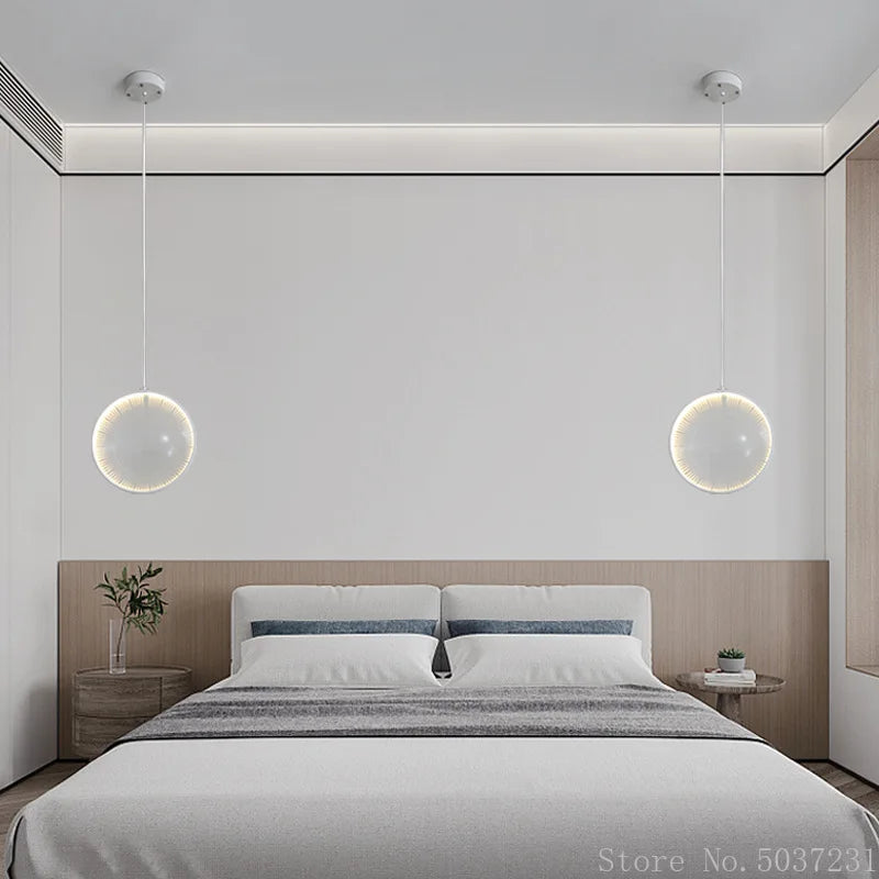 lampe suspendue design nordique moderne en verre circulaire décoratif - vue 7 sur 6