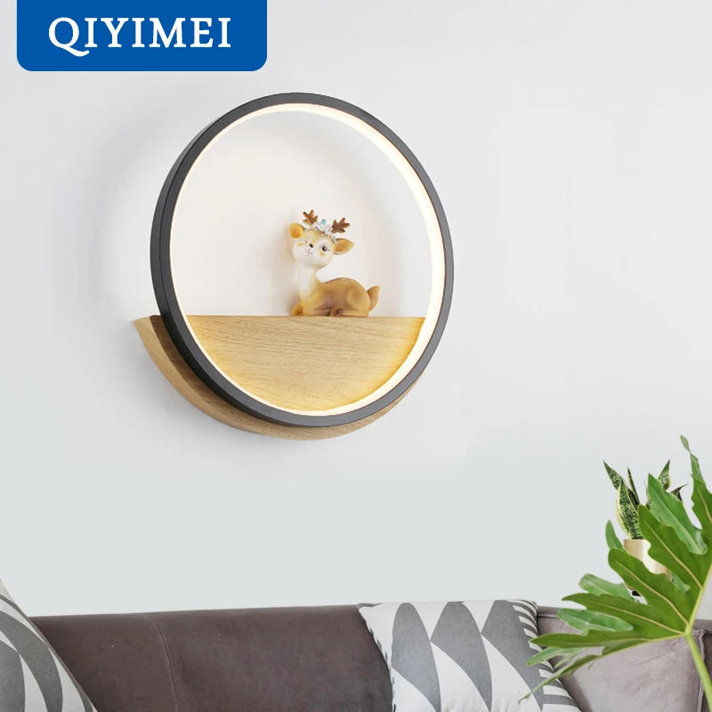 applique murale led modernes avec gradateur luminaire cerf