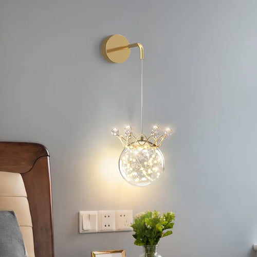 applique murale en forme de couronne de cristal avec gypsophile - vue 2 sur 10