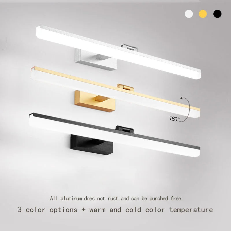 lampe frontale résistante à l'humidité pour miroir éclairage cosmétique - vue 6 sur 8