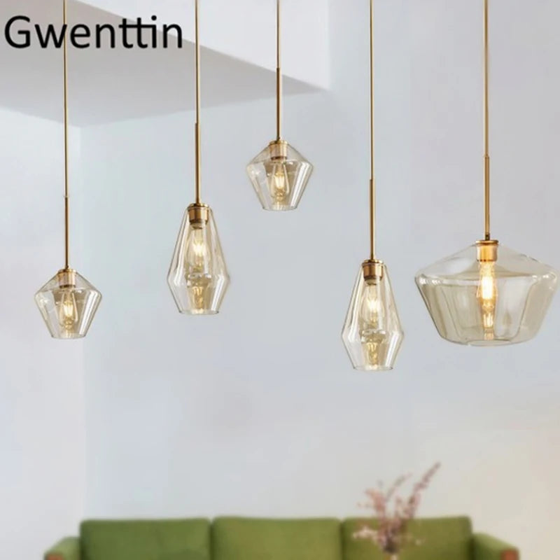 suspension moderne en verre pour décoration intérieure élégante - vue 4 sur 12