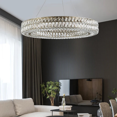 Postmoderne Kristall-Pendelleuchte für elegantes Interieur - vue 3 sur 14
