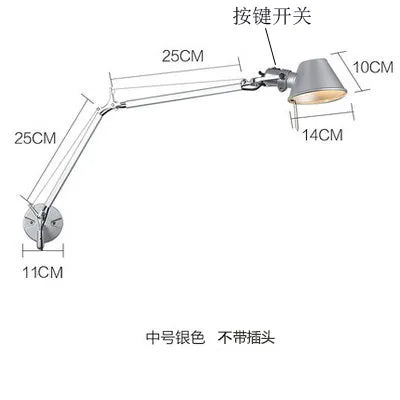 Moderne LED-Wandleuchte mit langem, klappbarem und verstellbarem Arm für Lesezimmer - vue 16 sur 16