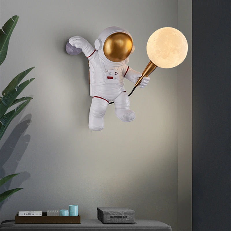 applique murale Nordique LED personnalité astronaute lune chambre d'enfant cuisine salle à manger chambre bureau balcon allée