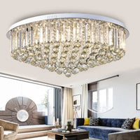 Moderner K9-Kristall-Kronleuchter mit flacher Deckenmontage – Minimalistisches Design