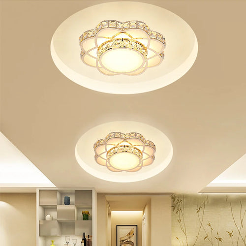 Intelligente LED-Deckenleuchte mit modernem Kristall-Blumenmuster - vue 4 sur 12