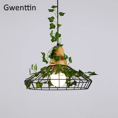 Moderne Pendelleuchte aus Holz mit LED-Beleuchtung für Pflanzen - vue 11 sur 12
