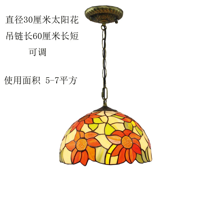 Barocke Pendelleuchte aus gefärbtem Glas für ein elegantes Interieur - vue 11 sur 15