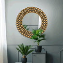miroir décoratif rond en fer pour intérieur élégant