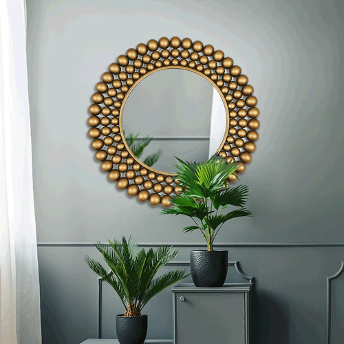 miroir décoratif rond en fer pour intérieur élégant - vue 2 sur 7