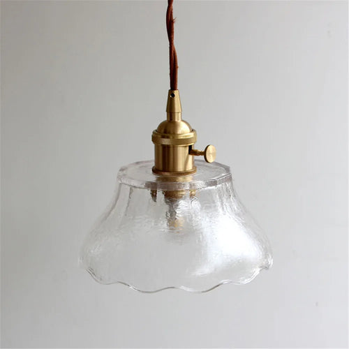 Vintage Loft Pendelleuchte aus Messing und Glas für stilvolle Wohnraumdekoration - vue 6 sur 6