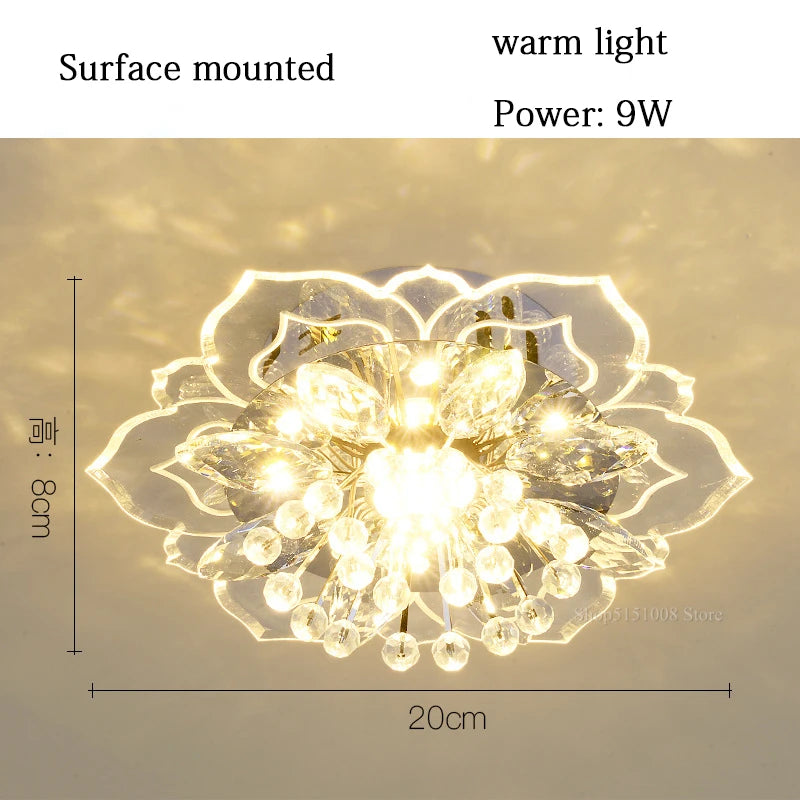 plafonnier en cristal fleurs lustre éclairage intérieur - vue 11 sur 11