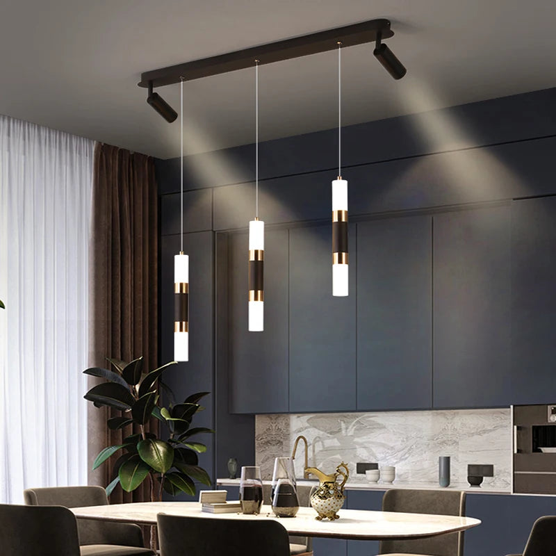 Moderner LED-Kronleuchter mit verstellbarem Design für verschiedene Räume - vue 4 sur 7