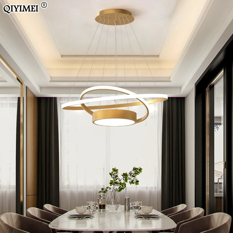 lampes suspendues led modernes luminaires d'intérieur abajur - vue 5 sur 9
