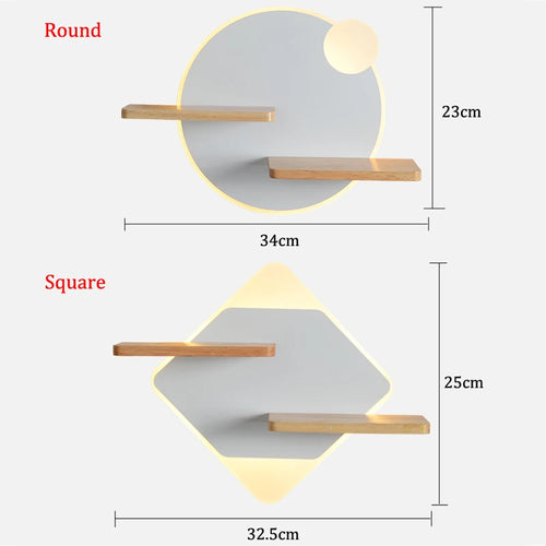 Applique murale led nordique avec étagère et chargeur usb - vue 7 sur 18