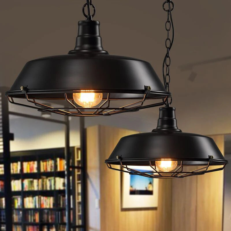 suspension en fer rétro style loft pour café et boutiques - vue 4 sur 8