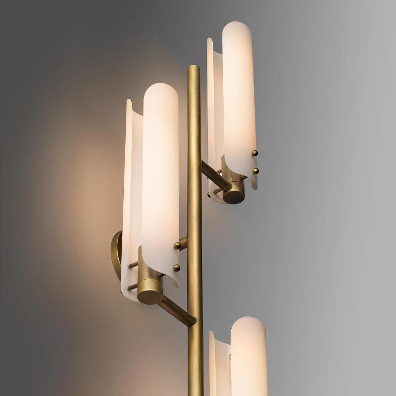 Moderne Art-déco-Wandleuchte aus goldfarbenem Kupfer - vue 8 sur 10