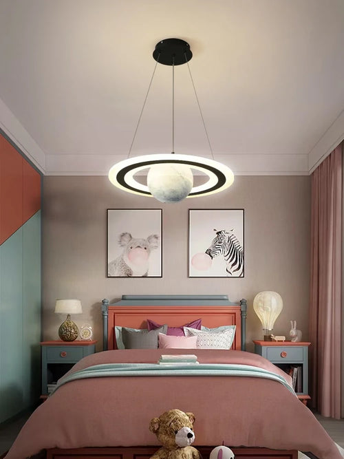 lustre nordique enfant led créatif dessin animé espace planète