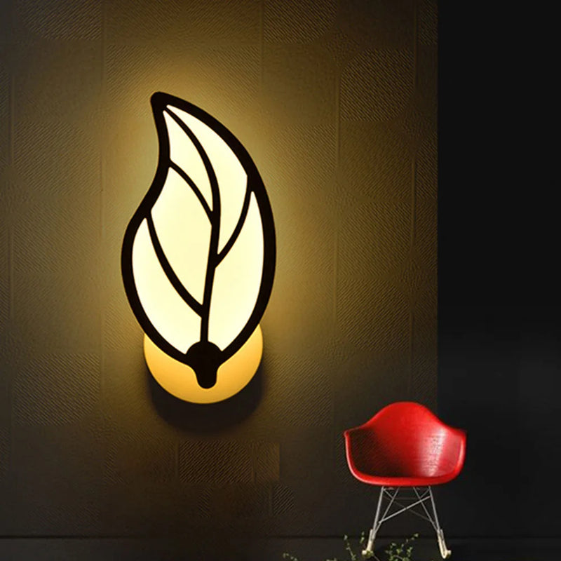 Applique murale LED nordique moderne en forme de feuille