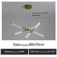 Light luxury style Nordic restaurant chandelier, simple modern atmosphere creative living room bedroom lighting net red led lamp