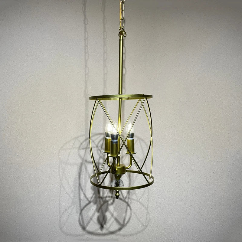 Lustre industriel rétro plafonnier Vintage lampe de Table en cristal noir or E14 phare de cuisine Suspension à trois têtes - vue 8 sur 8