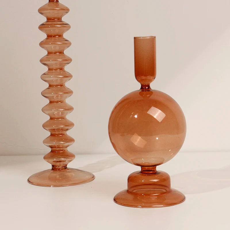 bougeoirs en verre pour décoration de table festive - vue 3 sur 11