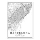 carte artistique des villes espagnoles pour décoration intérieure