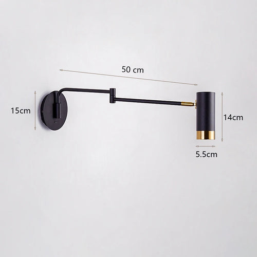 Nordische Nachttisch-Wandleuchte mit schwenkbarem Arm minimalistisch - vue 9 sur 8