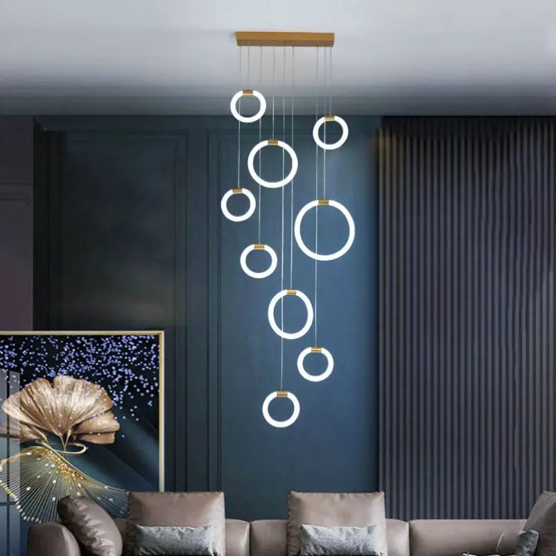 lustre à led moderne en acrylique pour décoration luxe - vue 3 sur 14