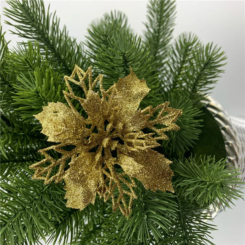 décoration suspendue fleur pailletée pour arbre de noël - vue 18 sur 34
