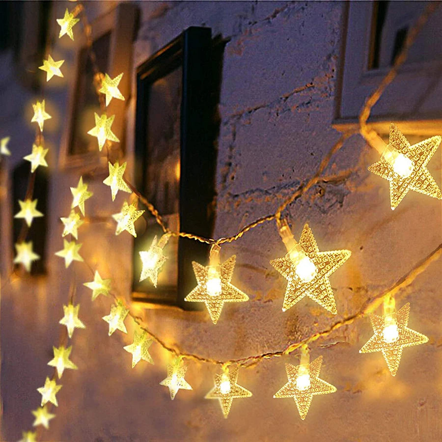 guirlande lumineuse féerique flocons étoiles décoration fête Noël - vue 4 sur 12