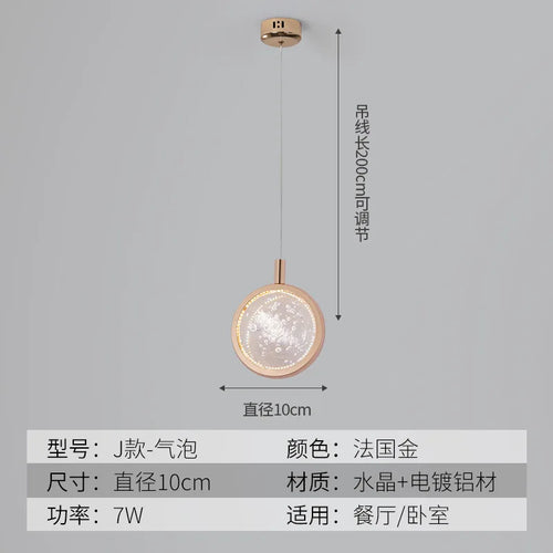 LED-Pendelleuchte aus goldenem Kristall im modernen nordischen Design - vue 18 sur 21