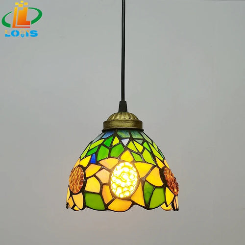 lustre style européen tournesol en verre vintage pour bar