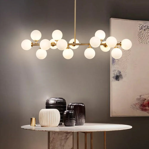 Design-Pendelleuchte im skandinavischen Stil aus Milchglas mit Halterung - vue 7 sur 10