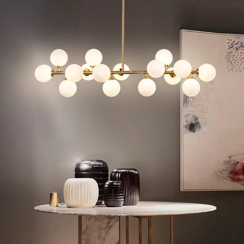 Design-Pendelleuchte im skandinavischen Stil aus Milchglas mit Halterung - vue 6 sur 10