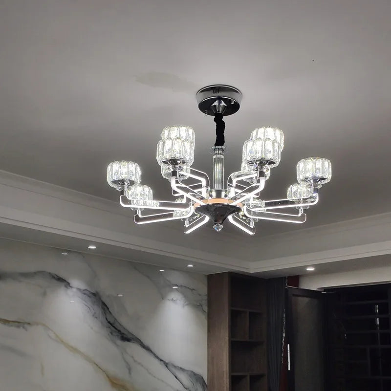 lustre en cristal moderne luxe pour décoration intérieure élégante - vue 3 sur 14