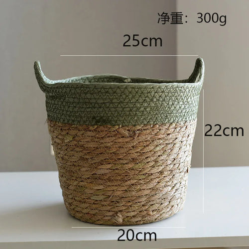 panier de rangement en paille pour décoration artisanale moderne - vue 11 sur 12