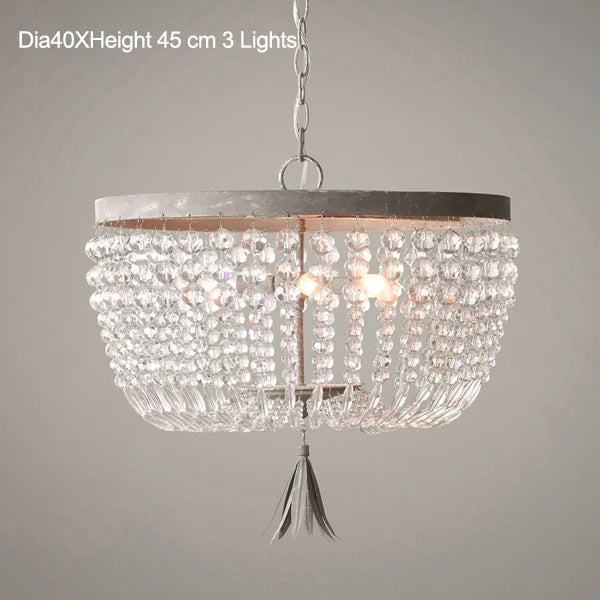 suspension vintage en cristal style industriel pour intérieur élégant