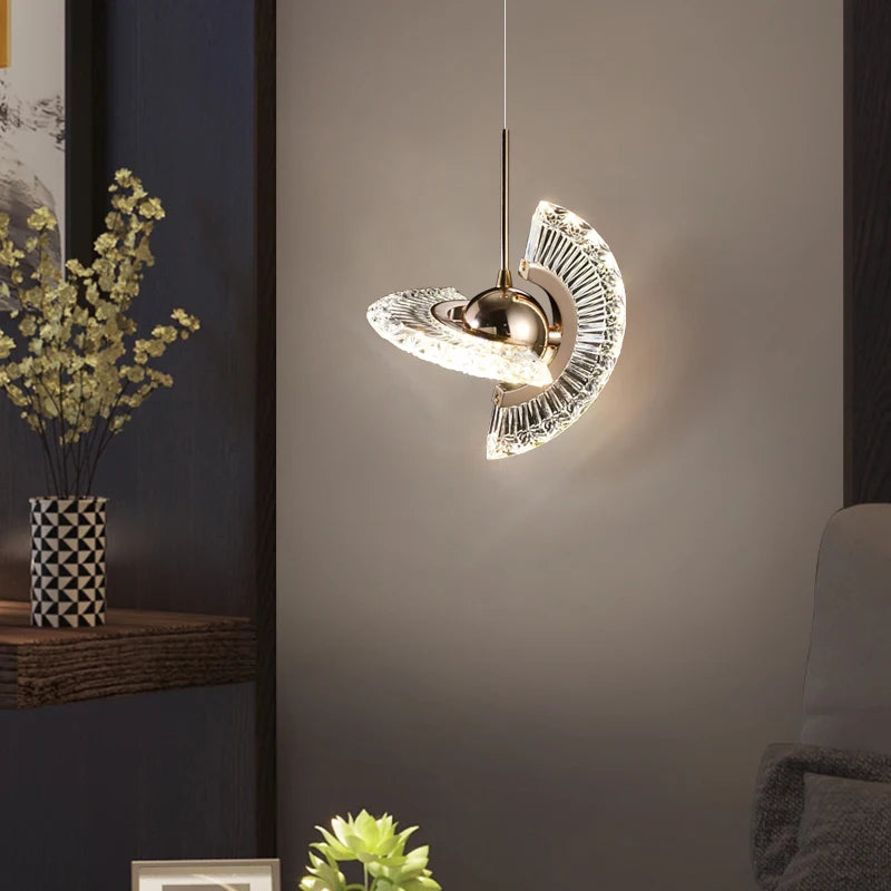 lampe led suspendue rotative en acrylique ufo style nordique 2021 - vue 2 sur 9