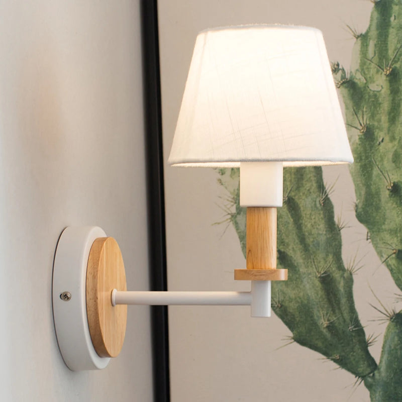 applique murale en bois nordique tête de direction led