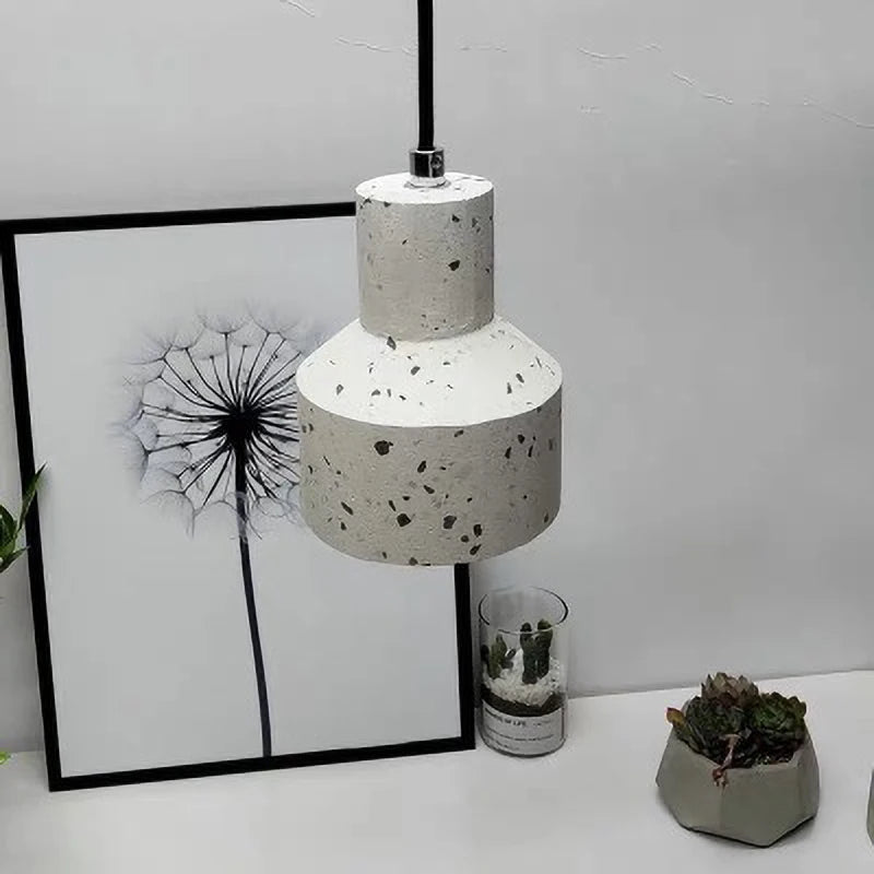 suspension moderne en terrazzo design nordique plusieurs couleurs led - vue 6 sur 28