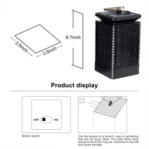 Dekorative LED-Solarlaterne für außen mit flackerndem Licht - vue 4 sur 8