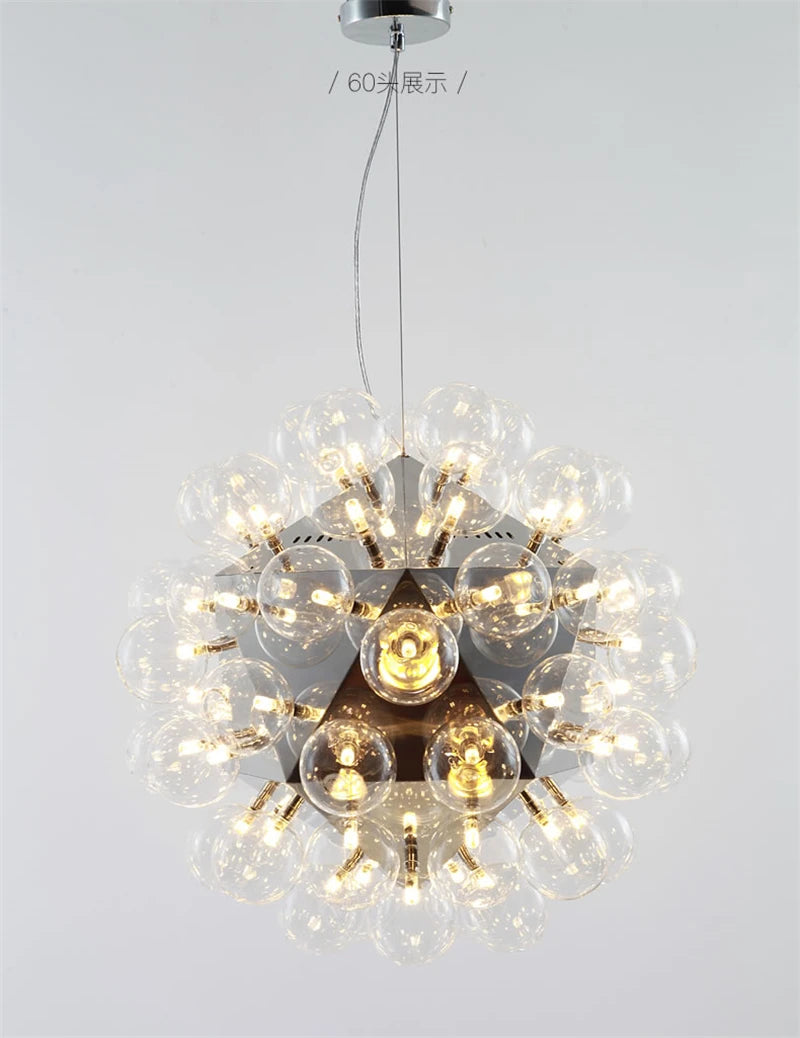 suspension boule nordique en verre design moderne pour décoration intérieure