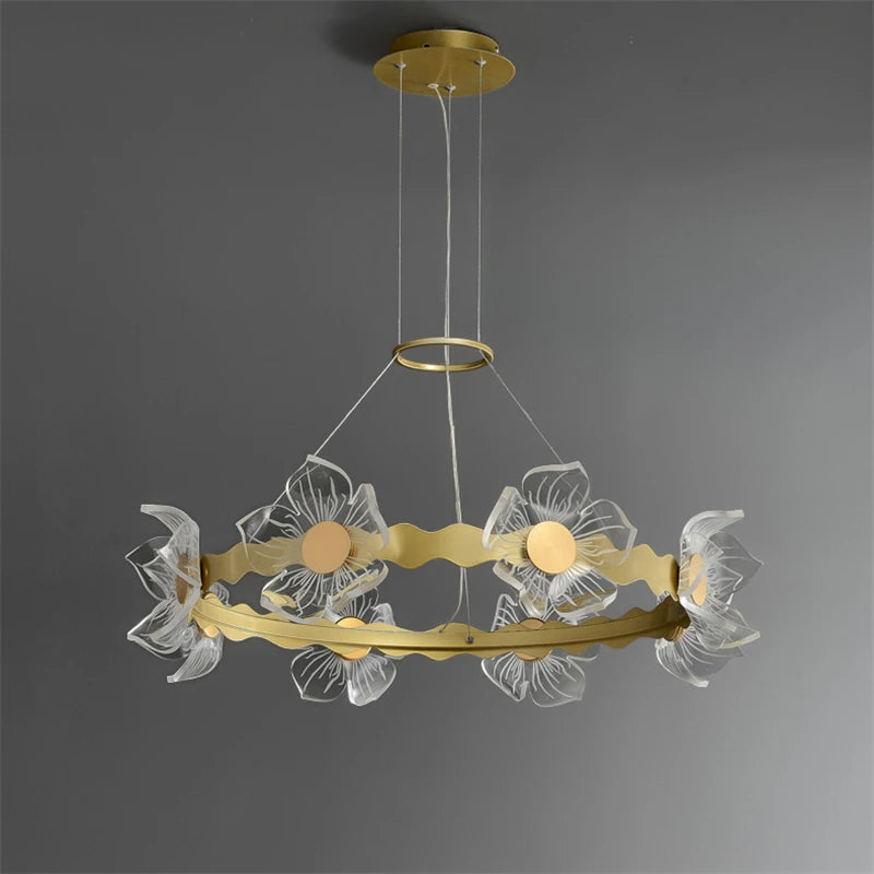 lustre moderne en forme de pétale avec éclairage led - vue 3 sur 7