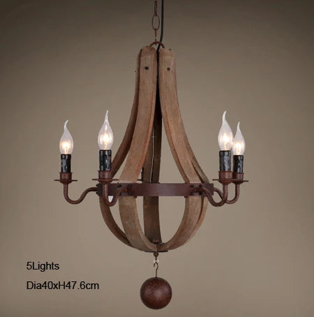 Vintage-Kronleuchter aus Holz im Retro-Stil für die Innendekoration - vue 9 sur 9