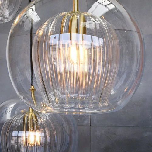 Luxuriöse Glas-Pendelleuchte für moderne Innenräume - vue 2 sur 8