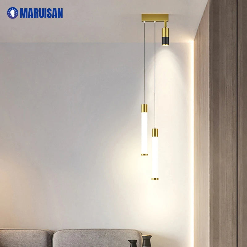 Lustre LED en acrylique moderne - vue 6 sur 17