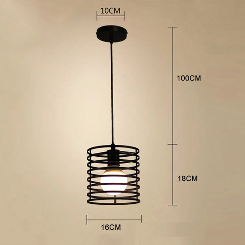 Retro Iron Cage Pendant Ceiling light Multi-Layer Round Surround Body, E27 220V Output Support Vintage Hanging Lamp